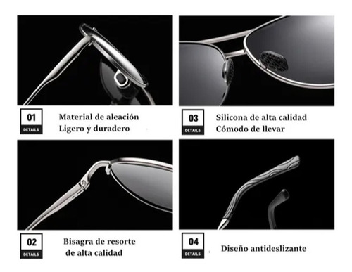 Imagen 3 de 9 de Gafas De Sol 100% Originales De Aluminio Polarizadas