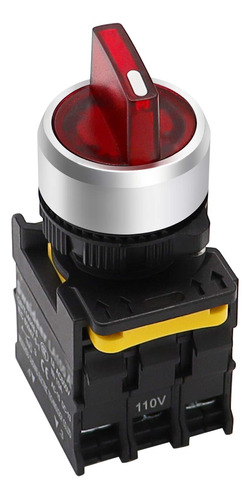 Mxuteuk Interruptor Selector Momentaneo Luz Led Rojo 110 V 2