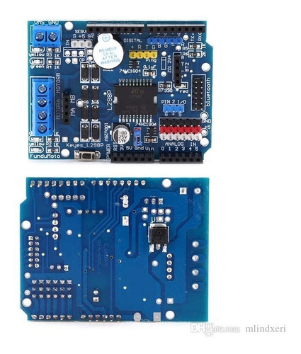 Imagen 1 de 5 de Shield Para Motores L298p Arduino Control Velocidad Puente H
