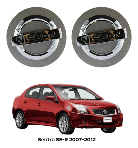 Tapón Rines De Lujo 2pz Sentra Se-r 2007-2012 Nissan