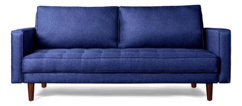 Sofá Cama Salim Makora Beehive De Lino Color Azul