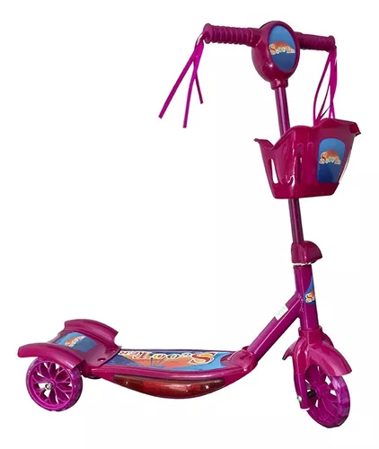 Patineta scooter con canasta monopatin con luces y sonidos para niña y niño  - Canela Hogar