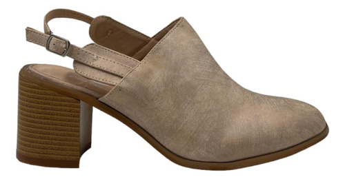 Zapato Beige Taco Mujer A185-2022