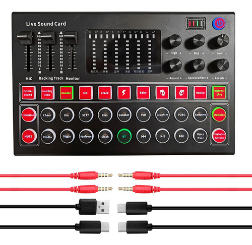 Tarjeta De Sonido Sound Machine Audio Usb Mixer Externa M9