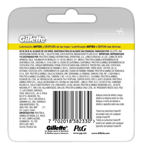 4 Repuestos Para Maquina Afeitar Gillette Fusion5 Proshield