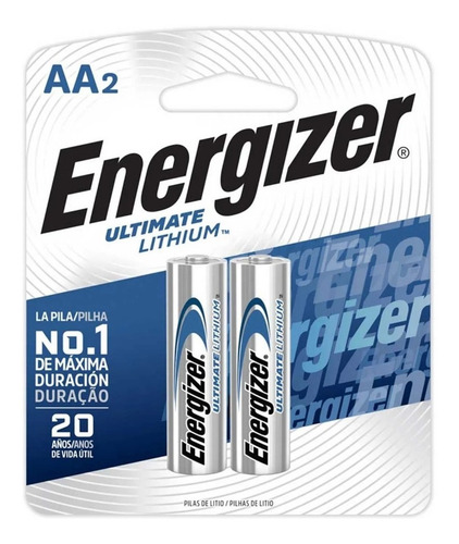 Pilha Energizer Ultimate Lithium Aa Pequena Aa2 Dura 20 Anos