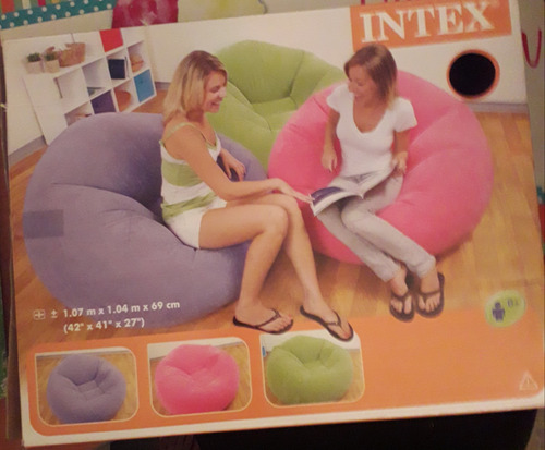Sillon Puff Intex Inflable Aterciopelado Resistente
