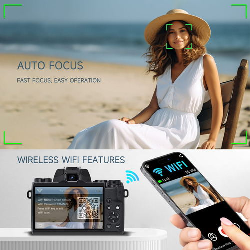 Cámara Digital 8k Para Pantalla Táctil Wifi De Doble Lente D