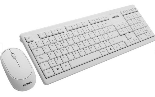 Imagen 2 de 5 de Kit Teclado y mouse Inalámbrico Philips C314 white