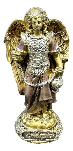 Figura De Arcángel Zadquiel 10cm Dorado Oscuro
