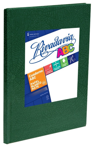 Cuaderno Rivadavia Abc Tapa Dura 50 Hojas Cuadriculado Verde