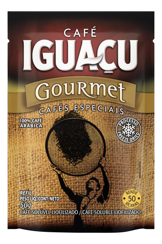 Café instantâneo  Iguaçu Gourmet Solúvel Liofilizado tradicional sem glúten sachê 50 g