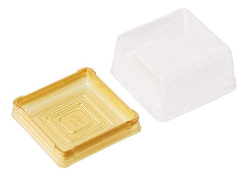 Caja Pastel Plastico Transparente Para 63g Color Dorado 2.6 