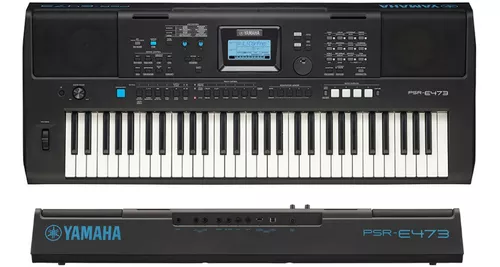 Teclado Yamaha PSR E473 5/8 + Suporte X + Capa+ Pedal Cherub