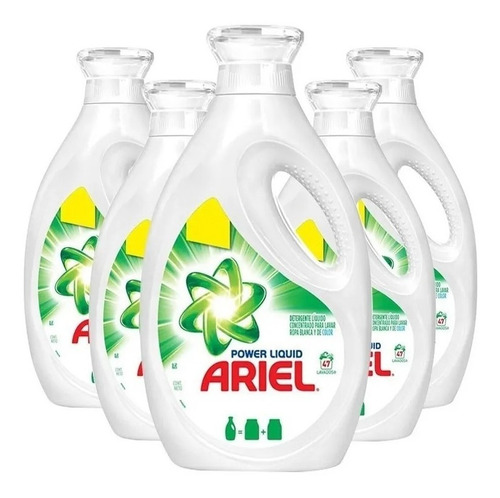 Pack 6 Botellas Detergente Ariel Power Liquid 1,8 Lt