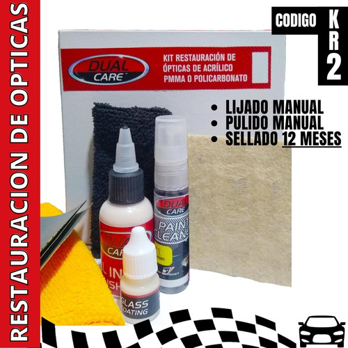 Kit Abrillantador Faro Para 4 Opticas Protector Uv Manual