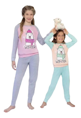 Pijama Interlock Nena Estampado T10-16 Marey Art 6052e