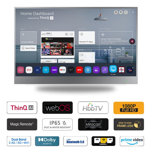 Televisor Espejo Elecsung 22 24 24 Pulgadas Webos 4k, Resist