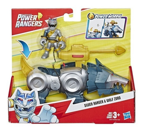 Power Rangers Silver Ranger Y Wolf Zord 