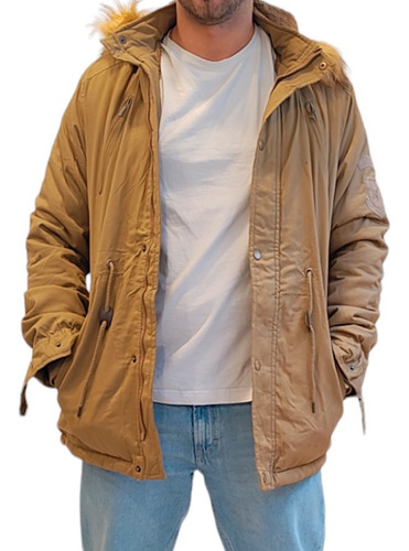 Campera Parka Gabardina Para Hombre Con Capucha Invierno