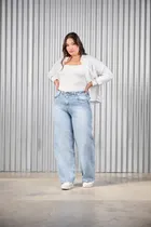 Comprar Jeans Wide Leg Con Strass Marca Cenitho Jeans Total Denim