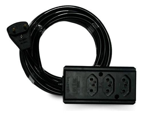 Extensão Elétrica Régua 3 Tomadas 3 Metros 10a/20a Pp 2x1,5