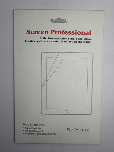 Protector De Pantalla Para iPad Mini 4 / 5 En Acetato Clear.