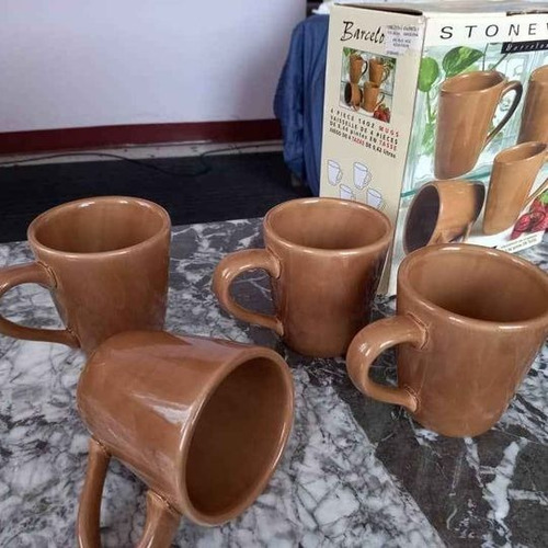 Imagen 3 de 3 de Nuevo Juego De 4 Tazas De Cerámica Para Café 14oz