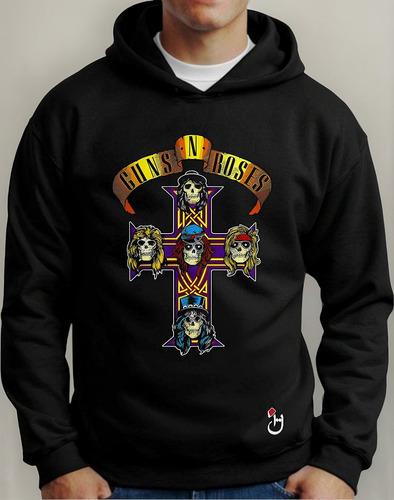 Buzo Canguro Frisa Premium. Guns N' Roses. Mod B095. Habibis