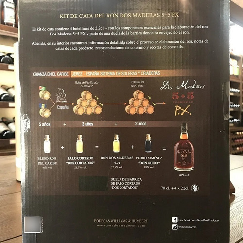 Ron Dos Maderas 5 + 5 P X Sistema De Solera Origen España.