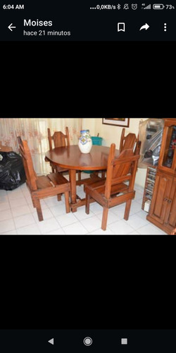 Juego De Comedor 4 Sillas Madera 