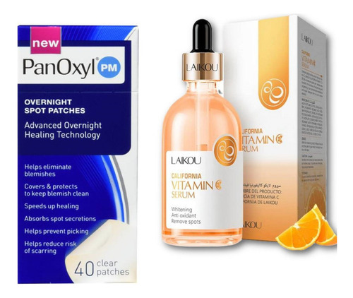 Pack Parches Para El Acne Panoxyl Y Serum Vitamina C Laikou