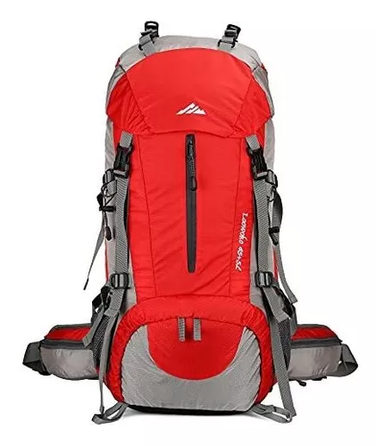  SEFAX Mochila de senderismo de 50 litros para mujeres y  hombres, impermeable, para viajes al aire libre, mochileros, camping,  mochila multifunción expandible con cubierta para la lluvia (color rojo) :  Deportes