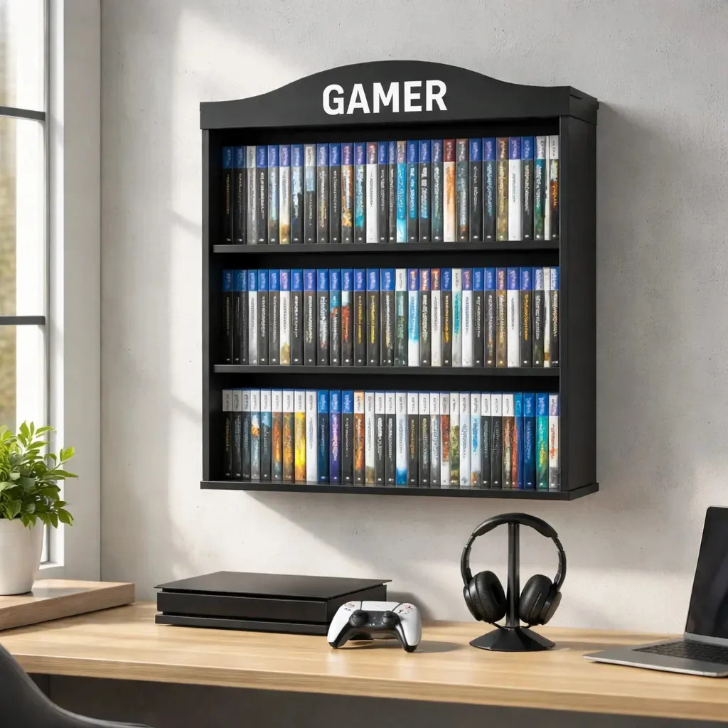 Estante De Parede Jsl Para Organizar Jogos Playstation Preto