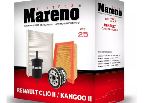 Filtro Mareno Kit 25 Para Renault Clio Ii /kangoo Ii