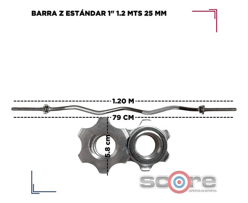 Pack Barras Manerales Discos Estándar 1 Pulgada Gym Wod Pro