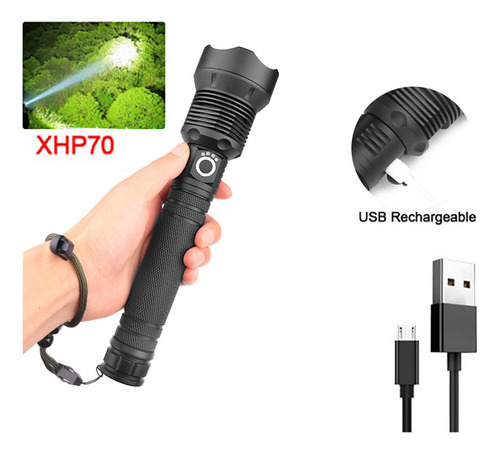 Linterna Led Brillante Recargable W Flashlight Con Us 0002
