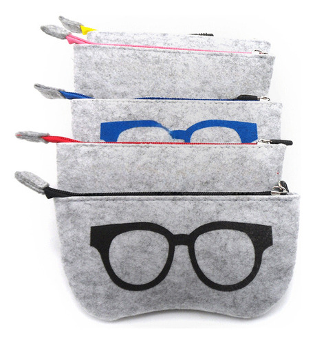 Funda De Fieltro Para Gafas De Sol, Bolsa Blanda Con Cierre