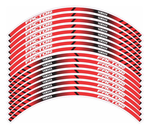 Kit Adesivo Friso Refletivo Roda Para Yamaha Ybr 125 13374 Cor Vermelho