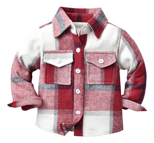 Camisa De Franela S Para Niños, Chamarra A Cuadros, Manga La