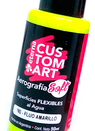 Eterna Custom Art Soft Amarillo Fluo 50ml Para Aerografia