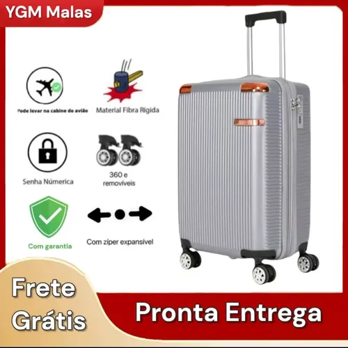 Mala de Viagem Sweet Studio Bordo Rígida Expansível com  Rodas 360° Prateada