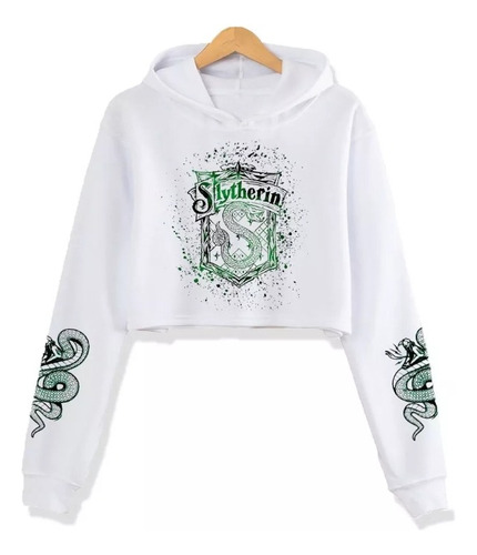 Buzo Estilo Corto Con Capucha Hufflepuff Slytherin