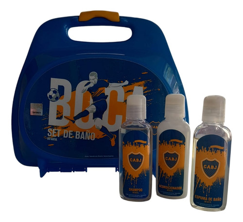 Lonchera Plastica Boca Juniors. Set De Baño Con Accesorios