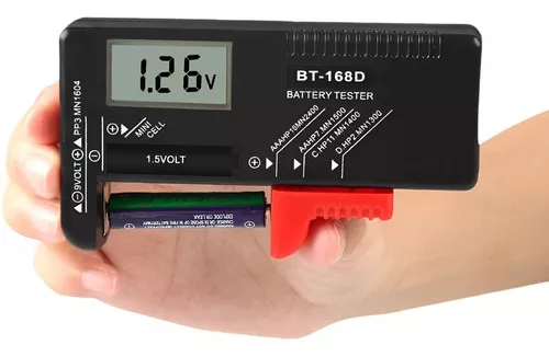 Comprobador de batería, comprobador de carga de batería portátil para pilas  AA AAA CD 9 V/1.5 V / pilas de botón de 1.5 V / baterías regulares o
