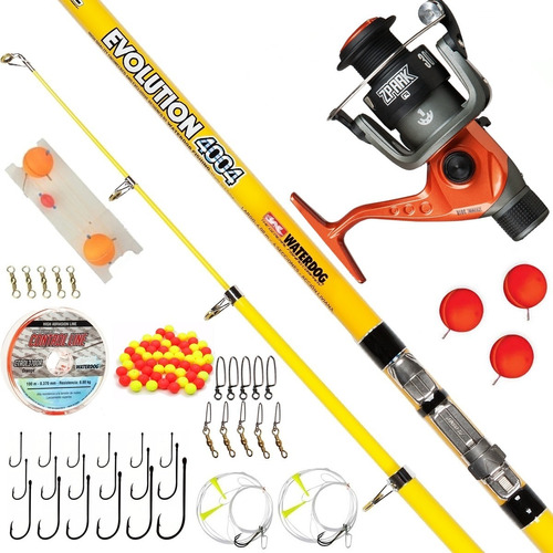 Kit Pesca Caña 4 Mt Telescopica + Reel + Accesorios Pejerrey