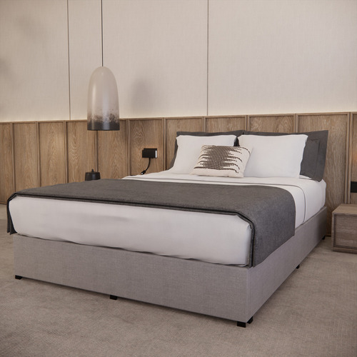 Base De Cama Queen Size Armable Madera Colchones Recamaras Gris
