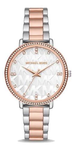 Reloj Michael Kors Pyper Mk4667 Rosa-plata E-watch Color del fondo Plata