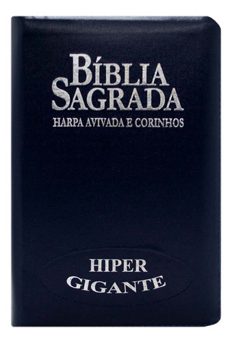 Bíblia Sagrada Letra Hipergigante Rc Harpa E Corinhos Capa Zíper Azul, De #n/a. Série 1 Editora Ebenézer, Capa Mole Em Português, 2022