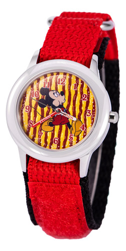 Reloj Disney Para Niños Wds000983 Mickey Mouse Correa Roja